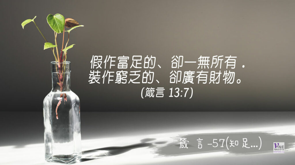 #334 十一月二十九日──箴言-57(知足⋯⋯)-第13章7-8節