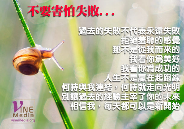 do not be afraid of failure