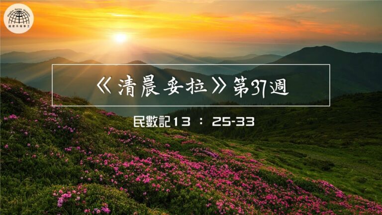《清晨妥拉》第37週 (二) | 民數記 13：25-33